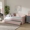 Baxton Studio Lennon Modern and Contemporary Pink Velvet Fabric Twin Size Daybed with Trundle 186-11472-Zoro - alternate 8